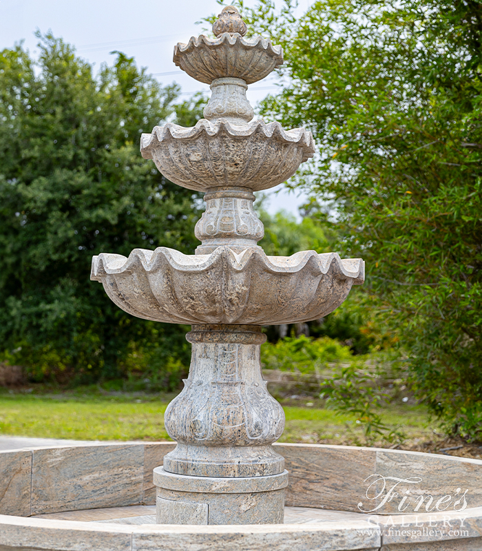 Search Result For Marble Fountains  - 10 Ft Diameter Three Tiered Granite Fountain - MF-1450